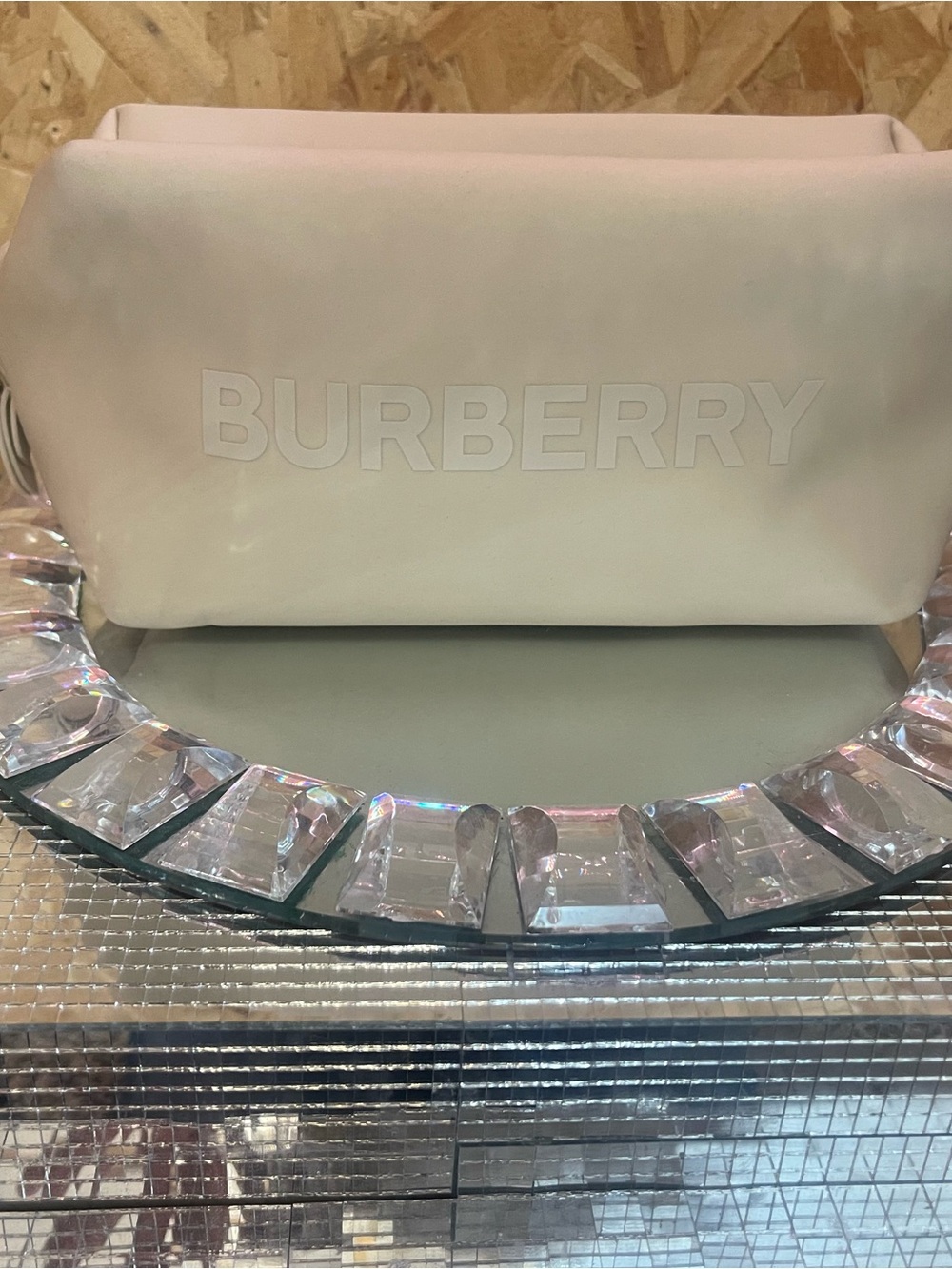 Burberry Blush Pink Embossed Logo Cosmetic Pouch